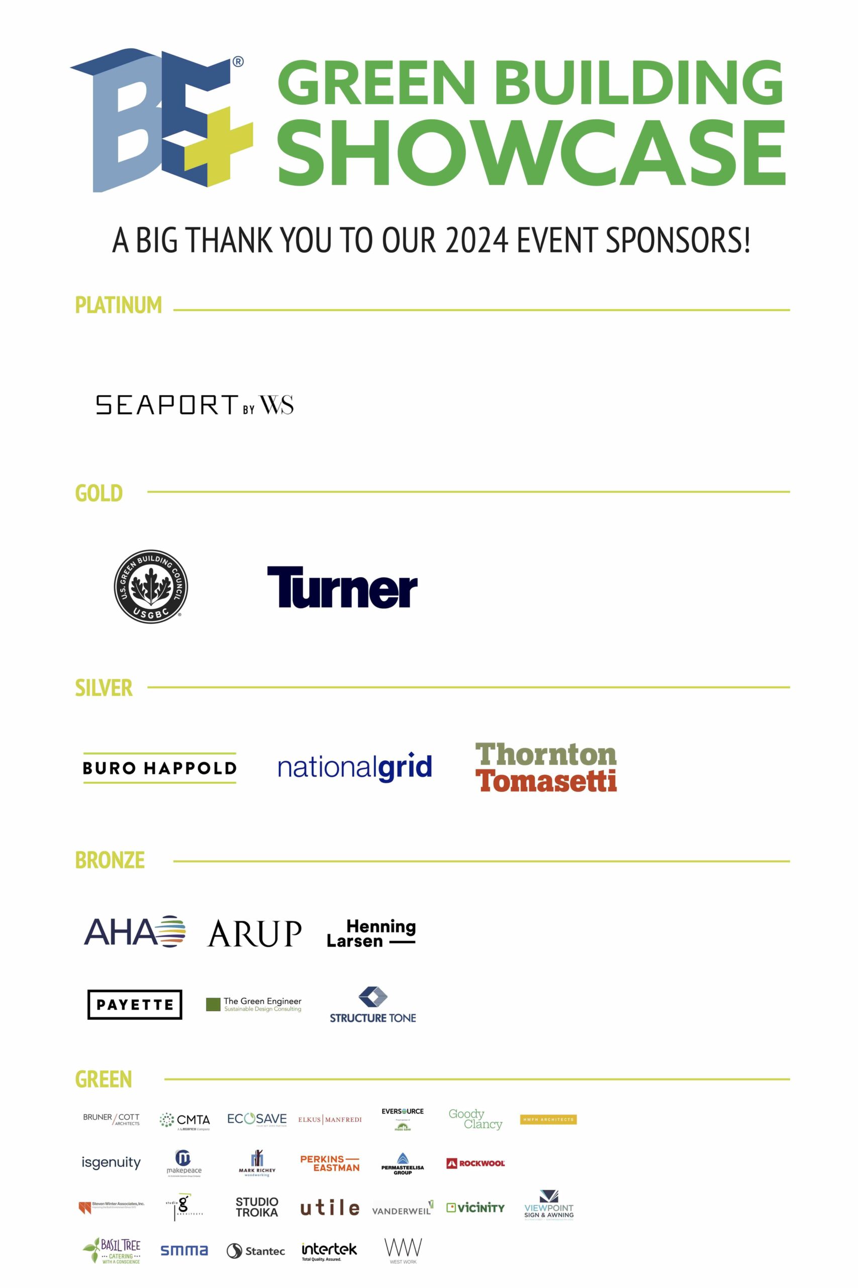 BE+ GBS 2024 Sponsors