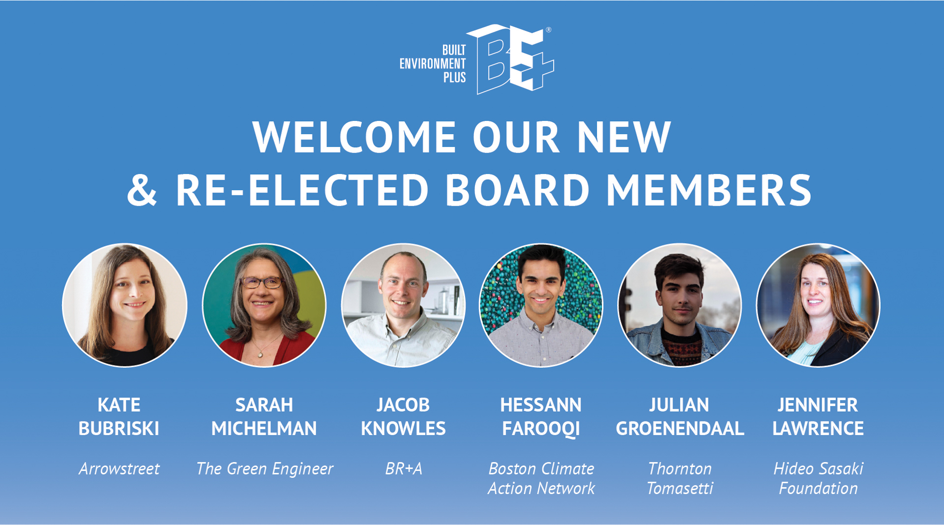 Welcome 2025 BE+ Board of Directors! - Built Environment Plus