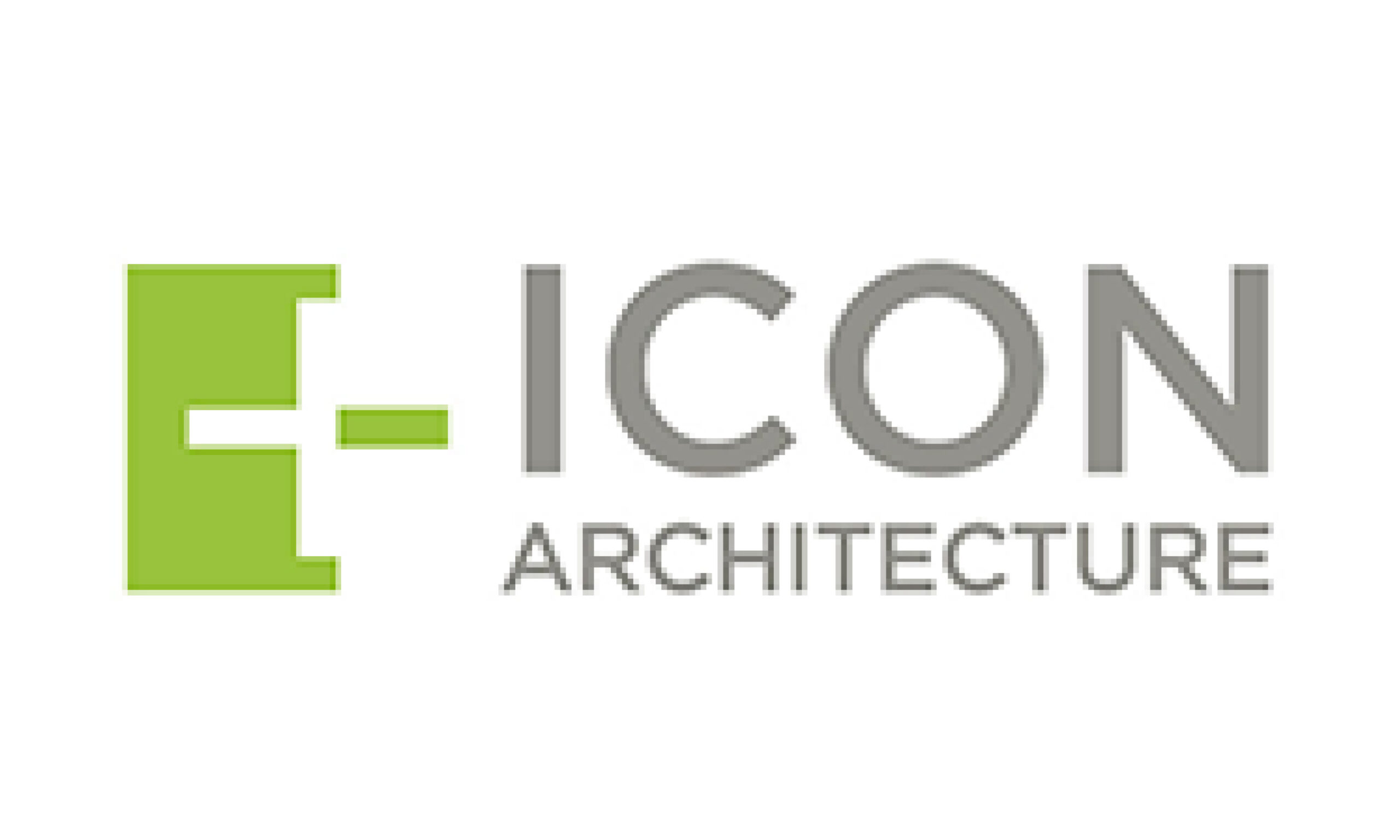 In grey uppercase reads "ICON," below which reads "Architecture" in a smaller font. On the left of the text is a green and white logo of a plus sign in a box, with the green and white colors creating a plus sign out of negative and positive space.