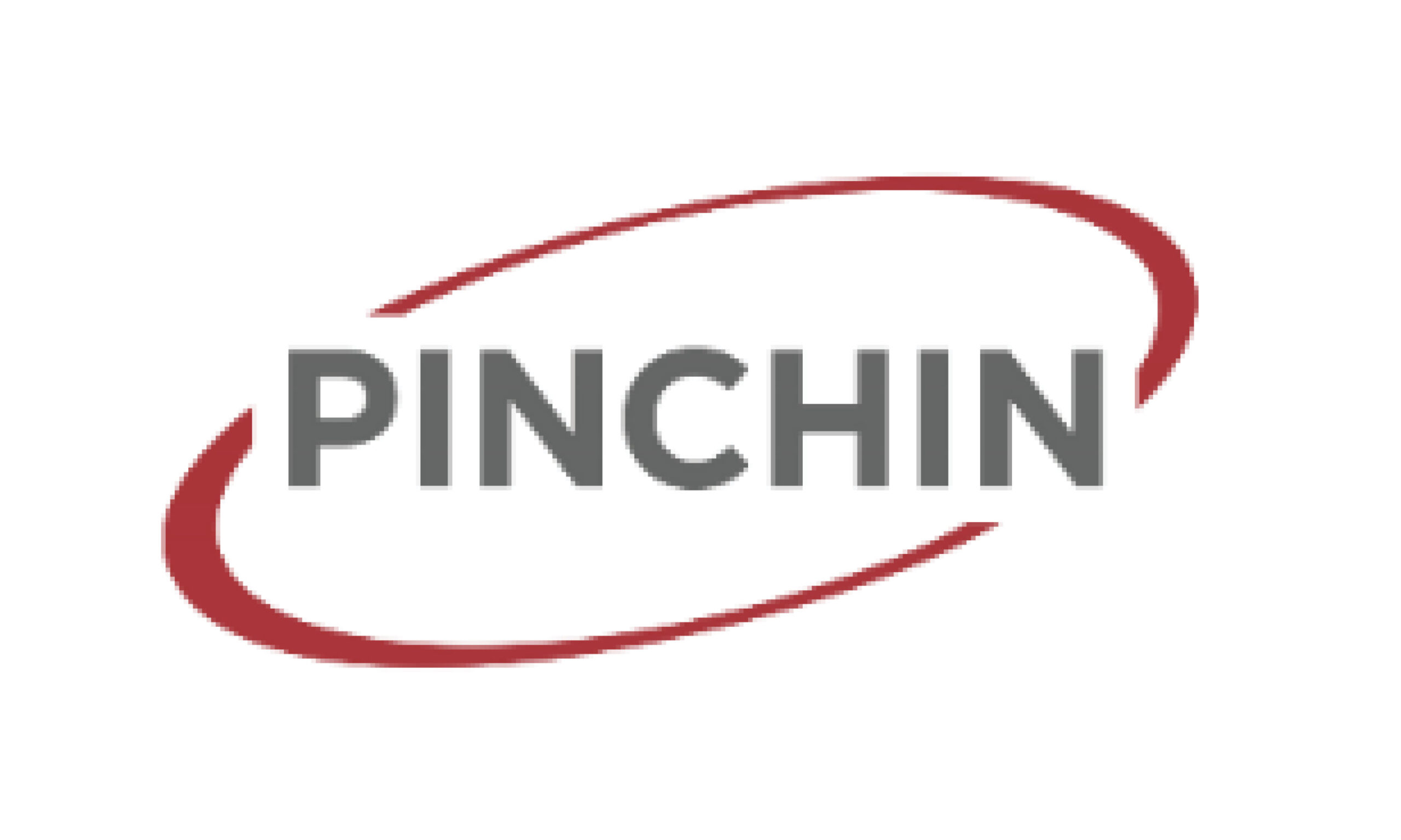 In dark grey all-caps reads "Pinchin." A maroon oval encircles the text with a right skew.
